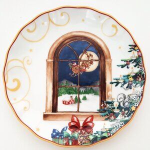 NEW Williams Sonoma Twas The Night Before Santa Coming To Town Salad Plate